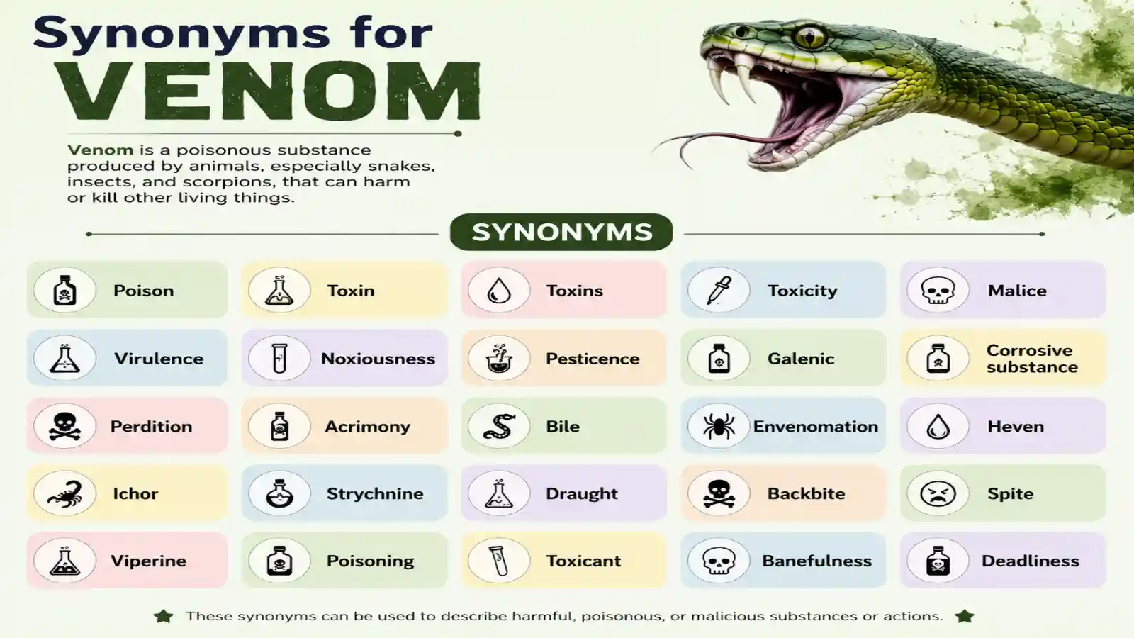 synonyms for venom