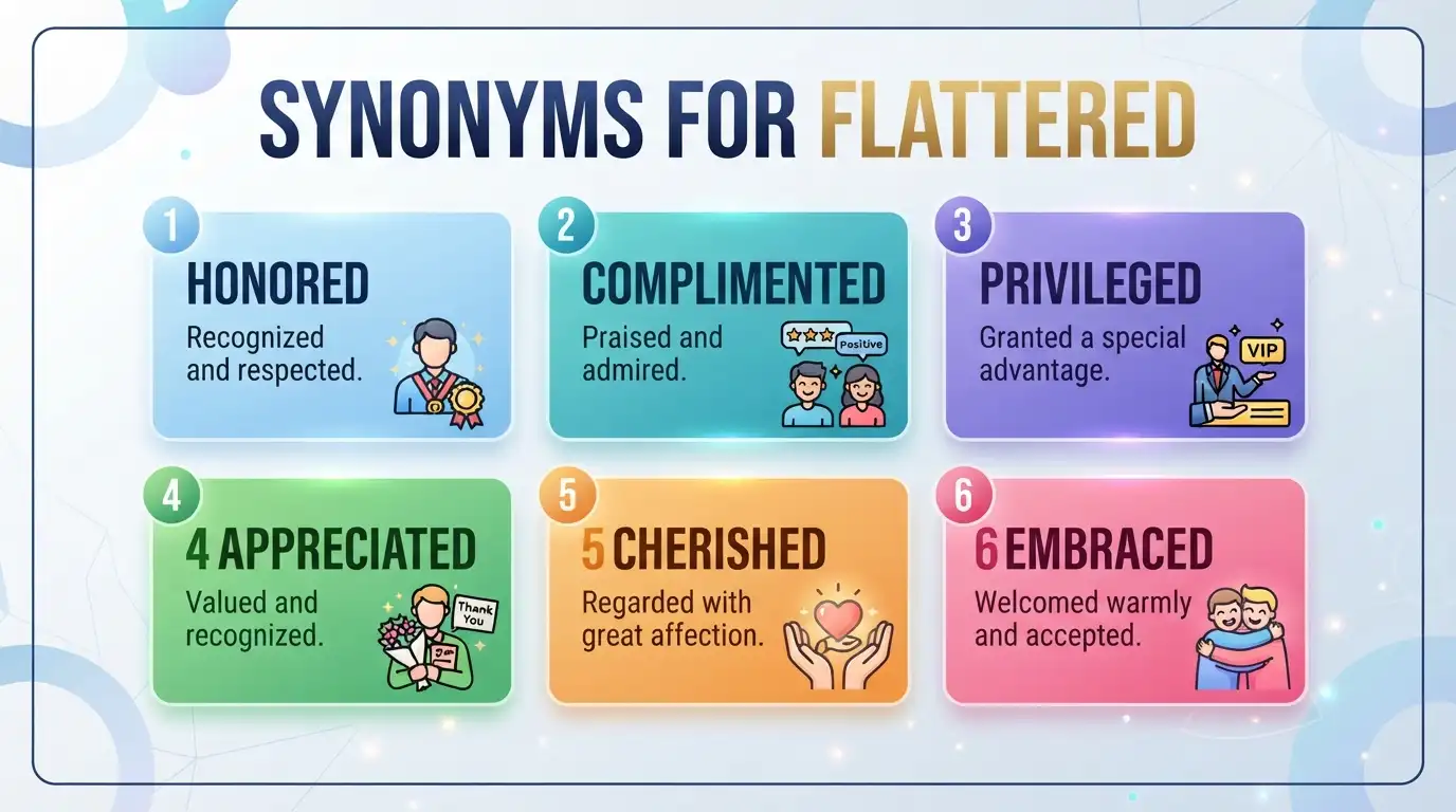 Synonyms for Flattered