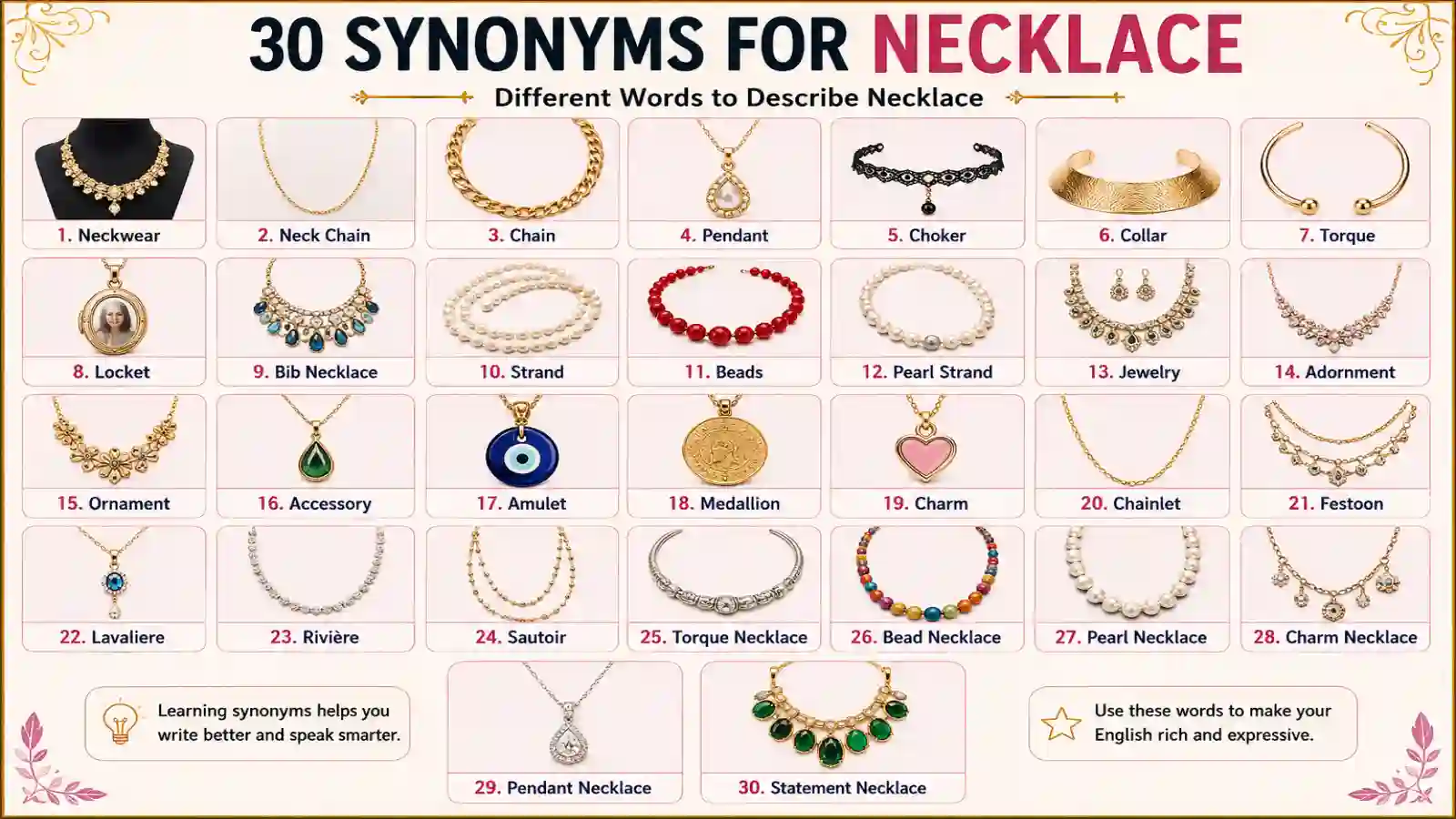 synonyms for necklace